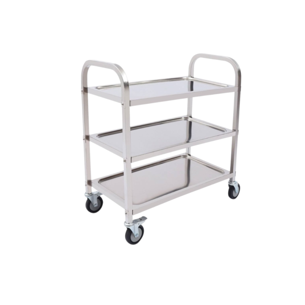 Chariot de Service en Inox Professionnel à 3 Niveaux – Cuisine et Restauration