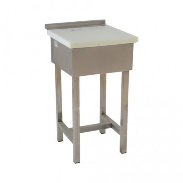 Étal Inox avec Dessus Polyéthylène Ép. 10 cm – 50×50×90 cm