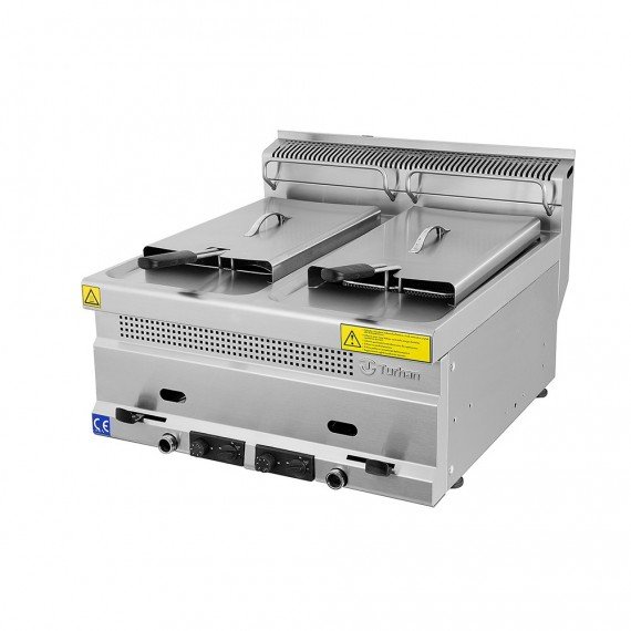 Friteuse à Gaz Professionnelle Double Bac 8 + 8 Litres – Turhan TC.6FG600