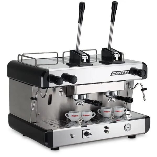 Machine à Café CONTI CC100 PM Noire – Manuelle 2 Groupes Bi-Énergie