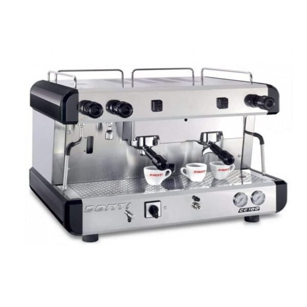 Machine à Café CONTI CC100 SA/SAM Noire – Semi-Automatique 2 Groupes Bi-Énergie