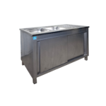 Meuble Évier Standard 2 Bacs – 120×60×90 cm, 2 Portes Coulissantes