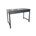 Plonge Inox 2 Bacs sur Socle – 120×60×90 cm