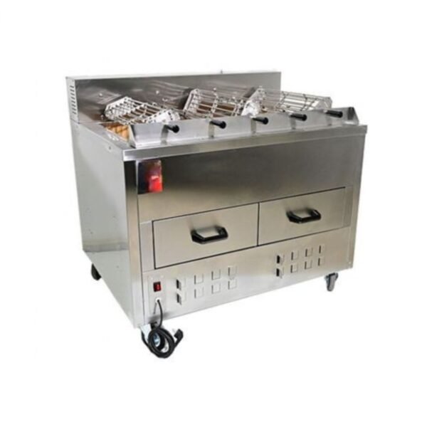 Rôtissoire à Charbon 5 Broches Professionnelle – Charbon de Bois