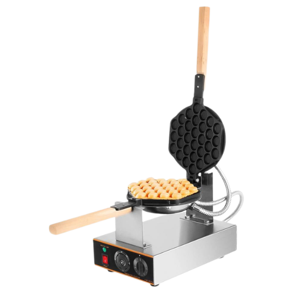 Gaufrier Bubble Waffle Rond Simple Rotatif 180° 1,4KW – Machine Professionnelle