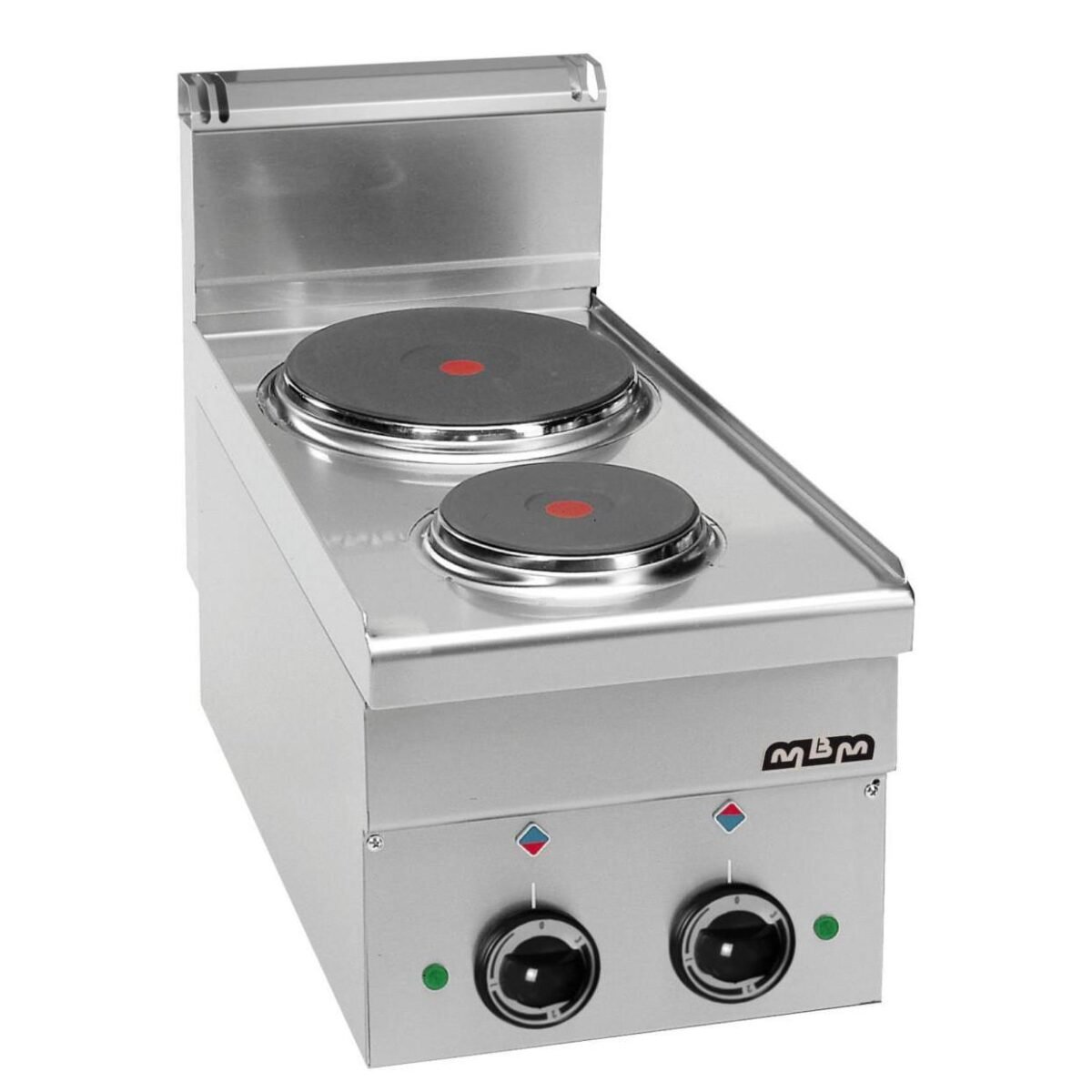 Fourneau Électrique Professionnel MBM E26 – 2 Plaques Rondes Top Inox
