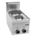 Fourneau Électrique Professionnel MBM E26 – 2 Plaques Rondes Top Inox