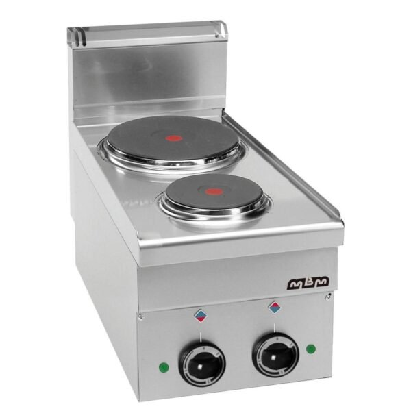 Fourneau Électrique Professionnel MBM E26 – 2 Plaques Rondes Top Inox