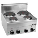 Fourneau Électrique Professionnel MBM E46 – 4 Plaques Rondes Top Inox