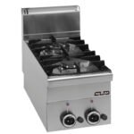 Fourneau à Gaz Professionnel MBM G2S6 – 2 Feux Vifs Top Inox