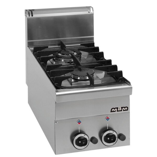 Fourneau à Gaz Professionnel MBM G2S6 – 2 Feux Vifs Top Inox