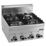 Fourneau à Gaz Professionnel MBM G4S6 – 4 Feux Vifs Top Inox