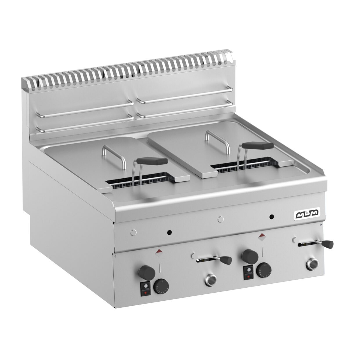 Friteuse Professionnelle Gaz MBM GF66 Double Cuve 8+8 Litres – 2 Paniers avec Zone Froide