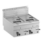 Friteuse Professionnelle Gaz MBM GF66 Double Cuve 8+8 Litres – 2 Paniers avec Zone Froide