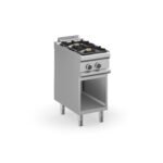 Fourneau à Gaz Professionnel MBM MFB74AXL – 2 Feux Vifs Baie Libre Inox