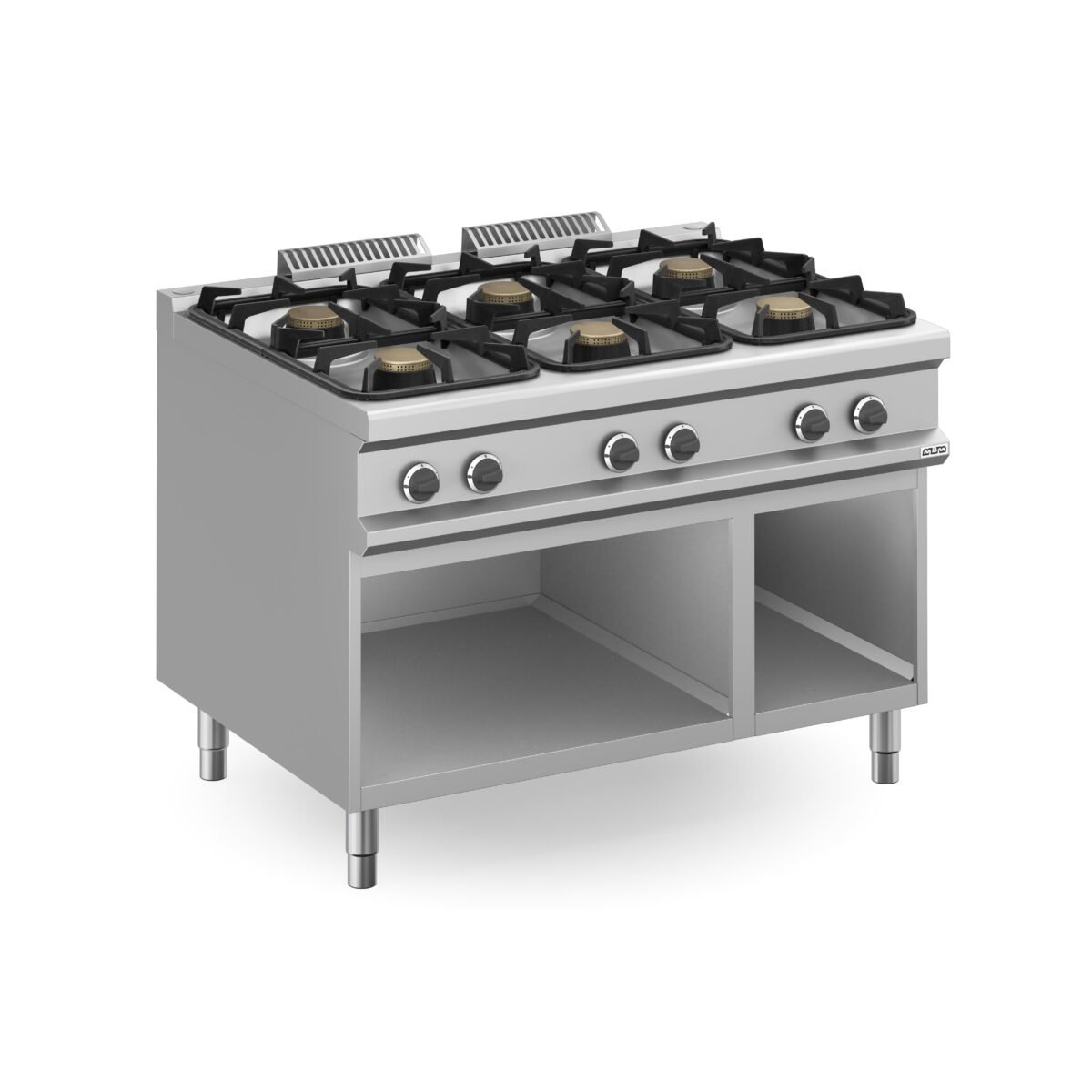 Fourneau à Gaz Professionnel MBM MFB912AXXL – 6 Feux Vifs Baie Libre