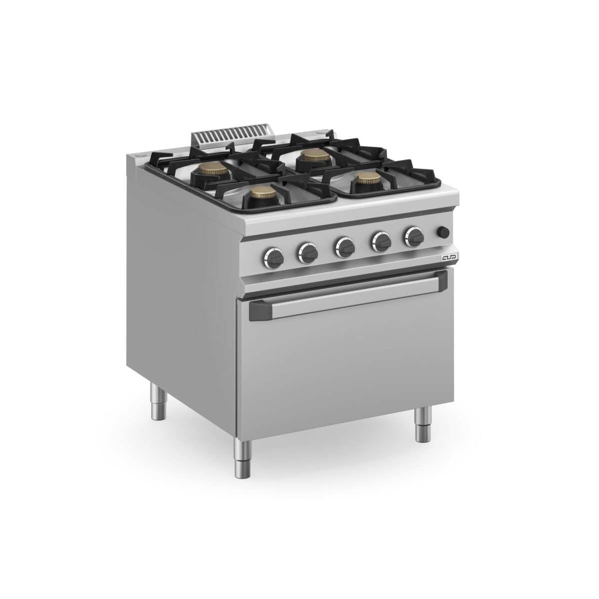 Fourneau à Gaz Professionnel MBM MFB98FGXL – 4 Feux Vifs avec Four Gaz